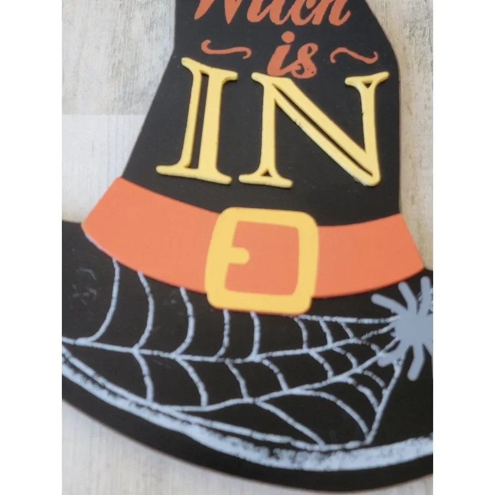 Halloween the witches in hat sign‎ spider web home decor